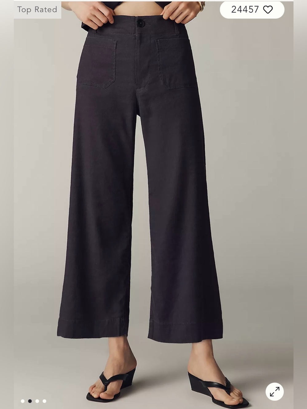 Anthropologie Maeve Colette
European Linen High-Rise Wide-leg Pants Black sz 39 - Picture 1 of 6